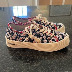 Seavees floral platform sneaker Monterey Daisy patchwork